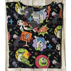 NWT Disney Pixar Cherokee Tooniforms Women's Scrub Shirt Size XS. Toy Story Nemo